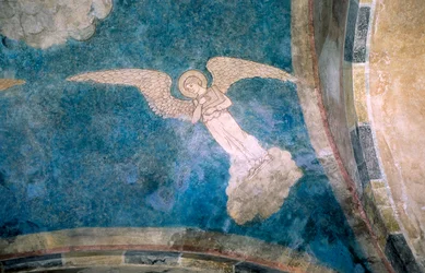 Engel fresco in de vestibule